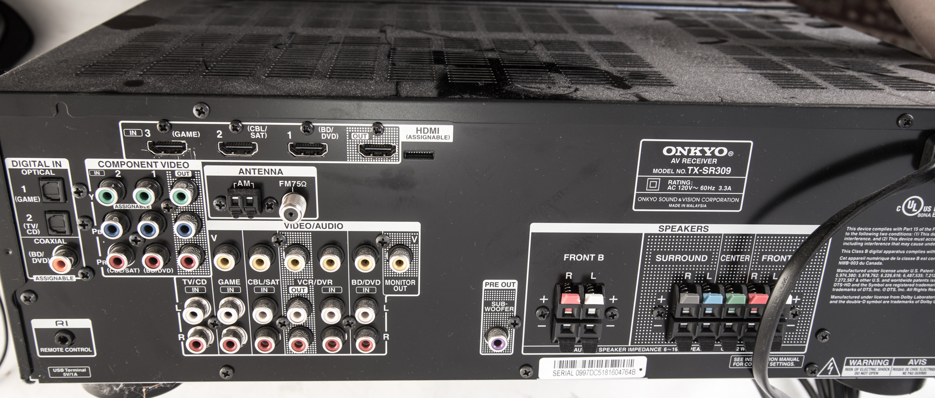 Samsung Blu Ray Player and Onkyo Receiver