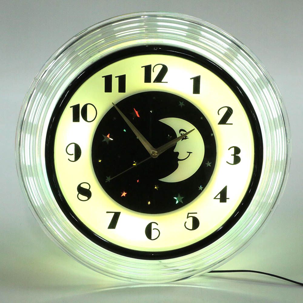 Hyman Products Vintage Art Deco Moon Wall Clock