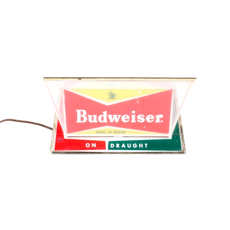 Vintage "Budweiser Beer" Back Bar Light Up Counter Sign