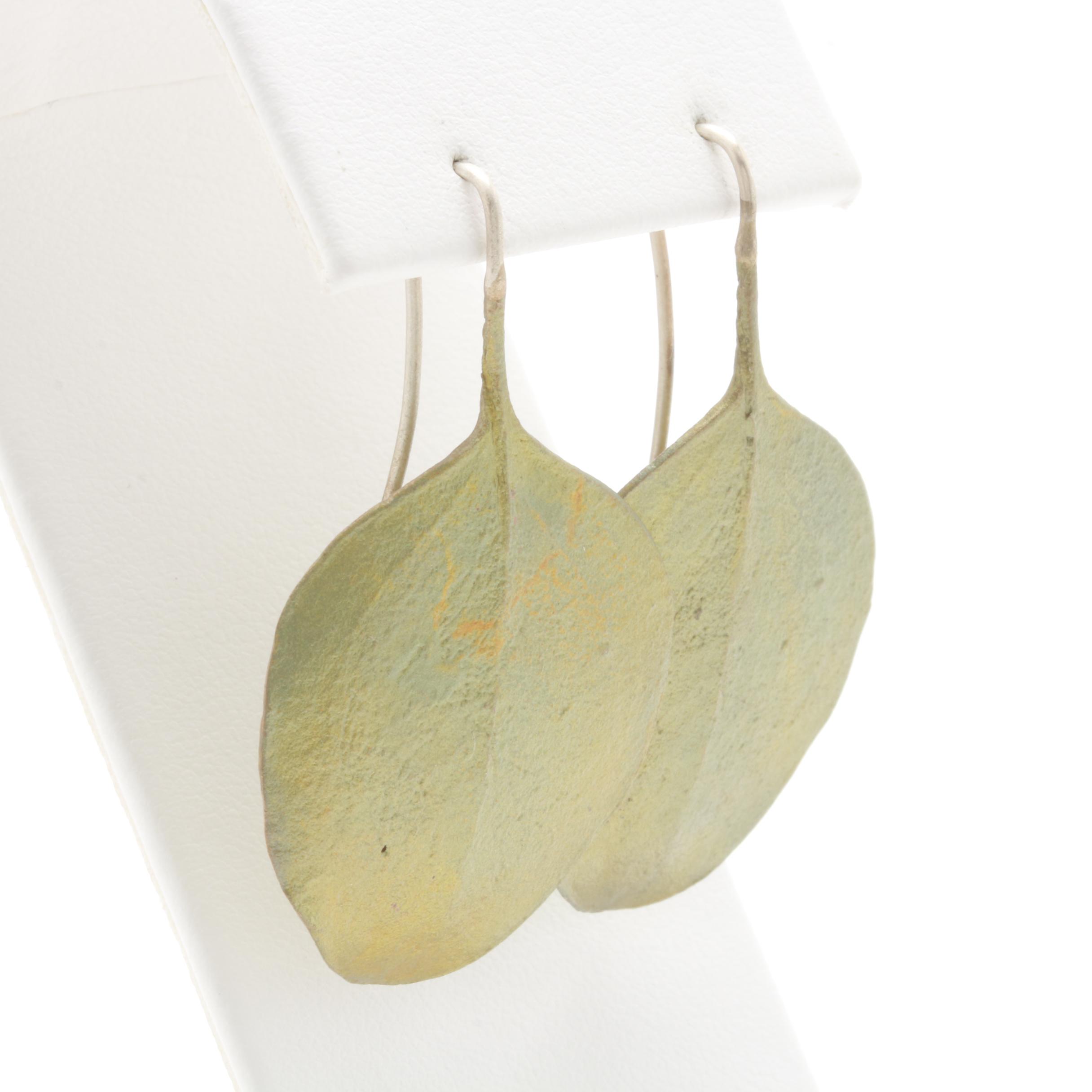 Sterling Silver Artisanal Foliate Earrings