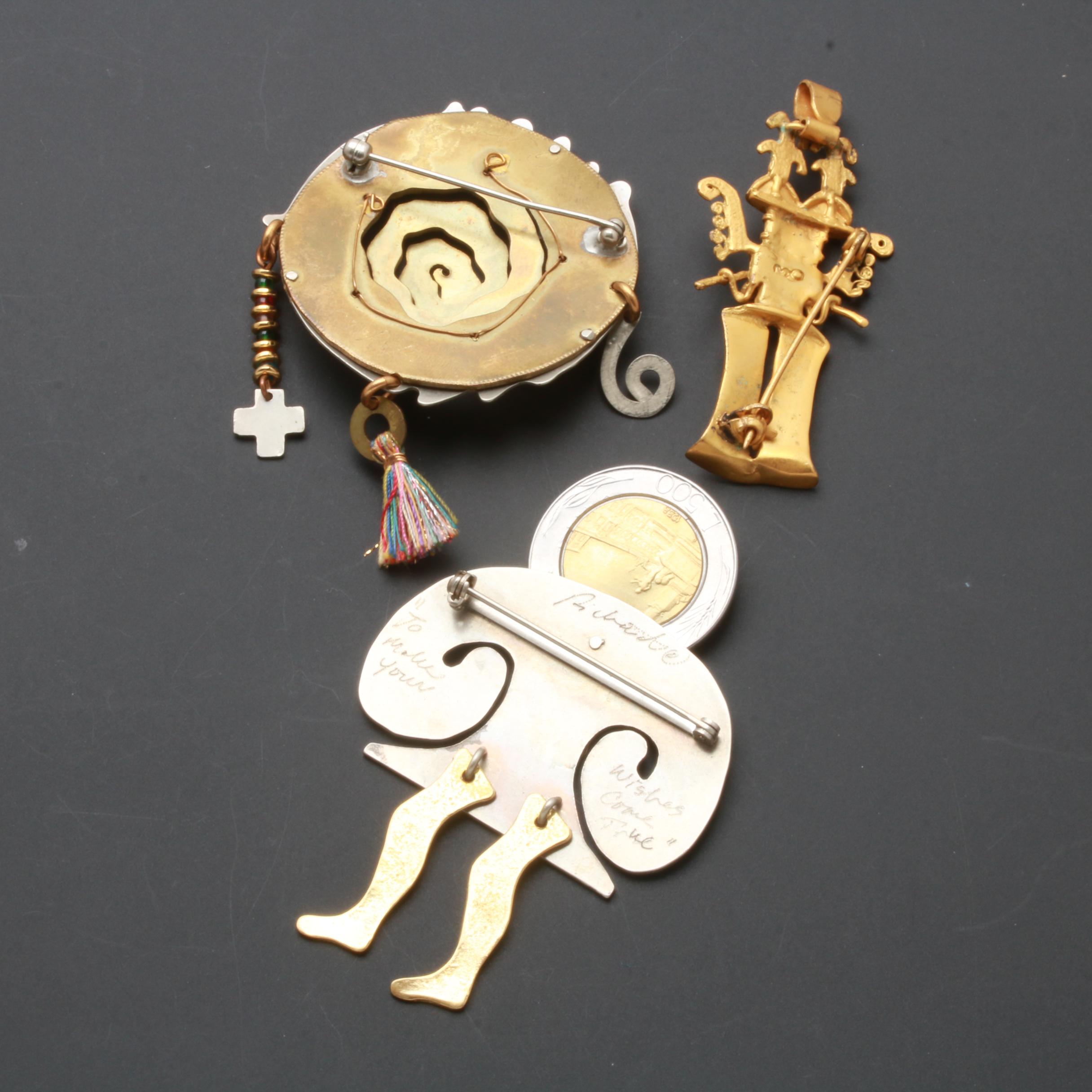 Earring and Brooch Assortment Featuring Pieces by Robert