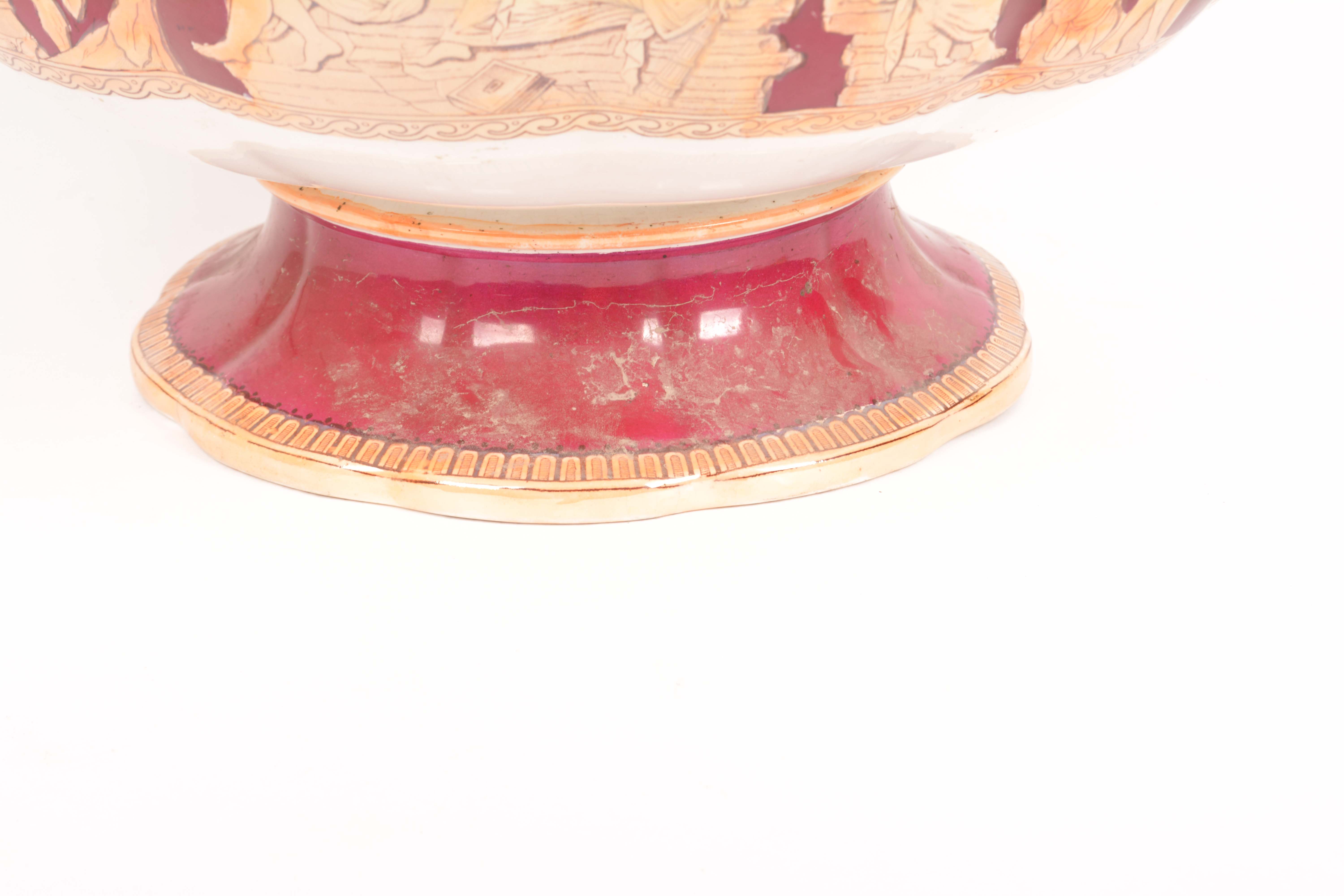 1890-95 Furnivals "Portland" Neoclassical Earthenware Punch Bowl