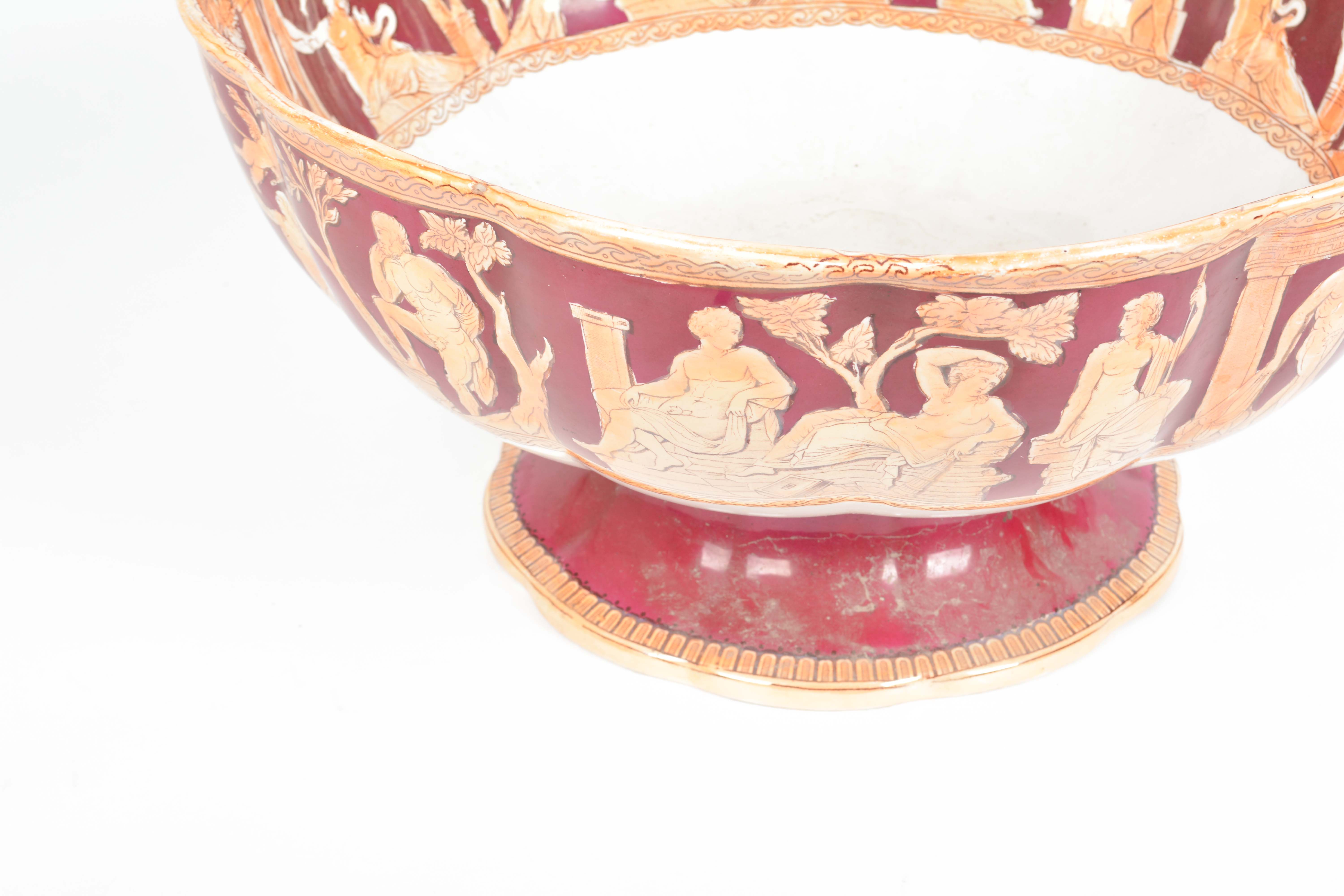 1890-95 Furnivals "Portland" Neoclassical Earthenware Punch Bowl