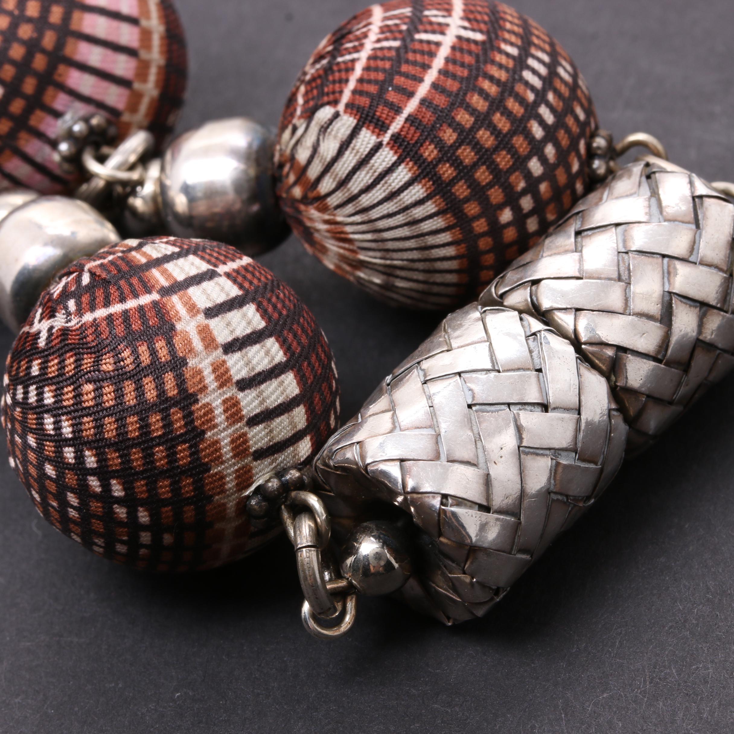 Sterling Silver Pineda Covalin Necklace and Opalescent Lampwork Glass Pendant