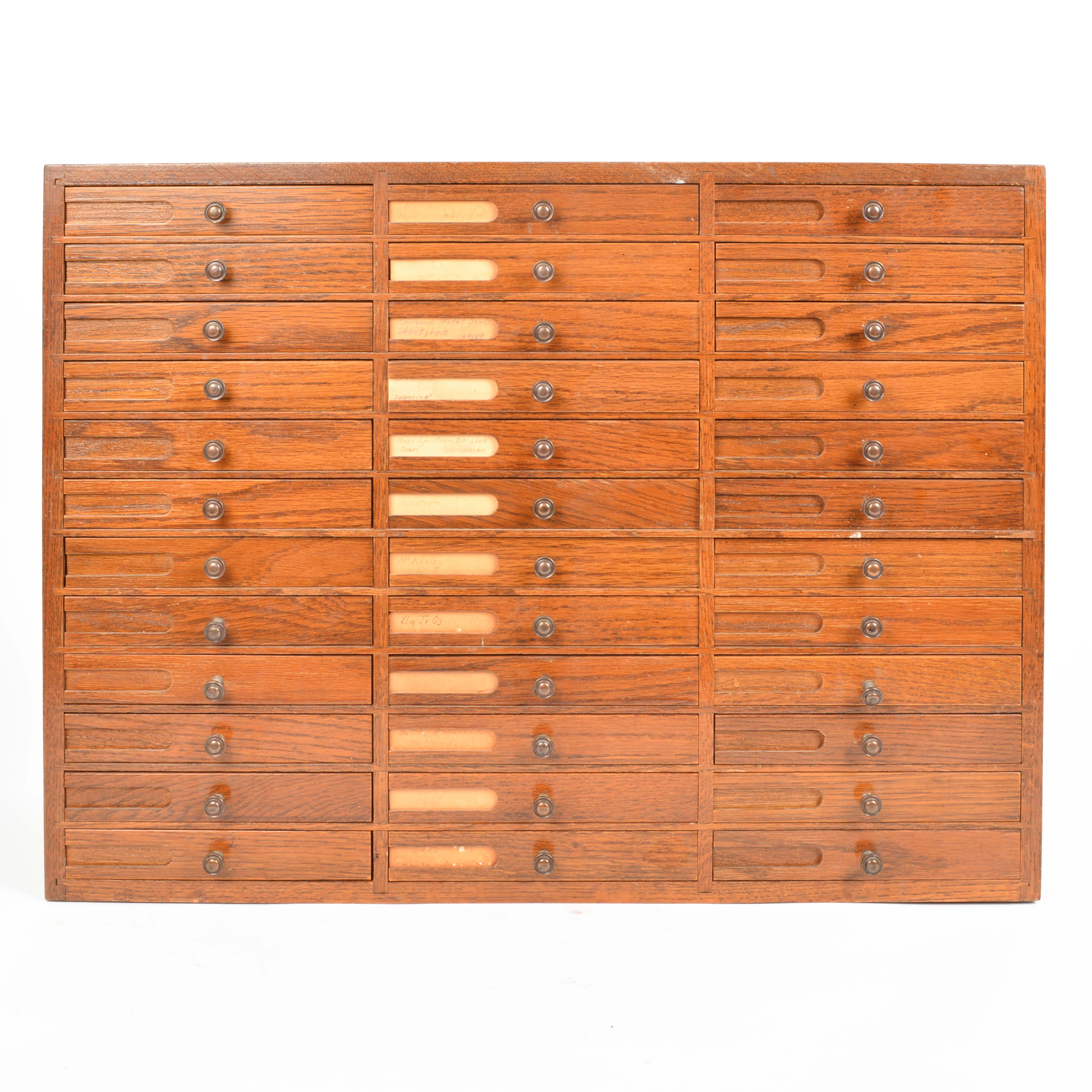 Vintage Oak Multi-Drawer Tool Chest by J. H. Rosberg Mfg. Co.