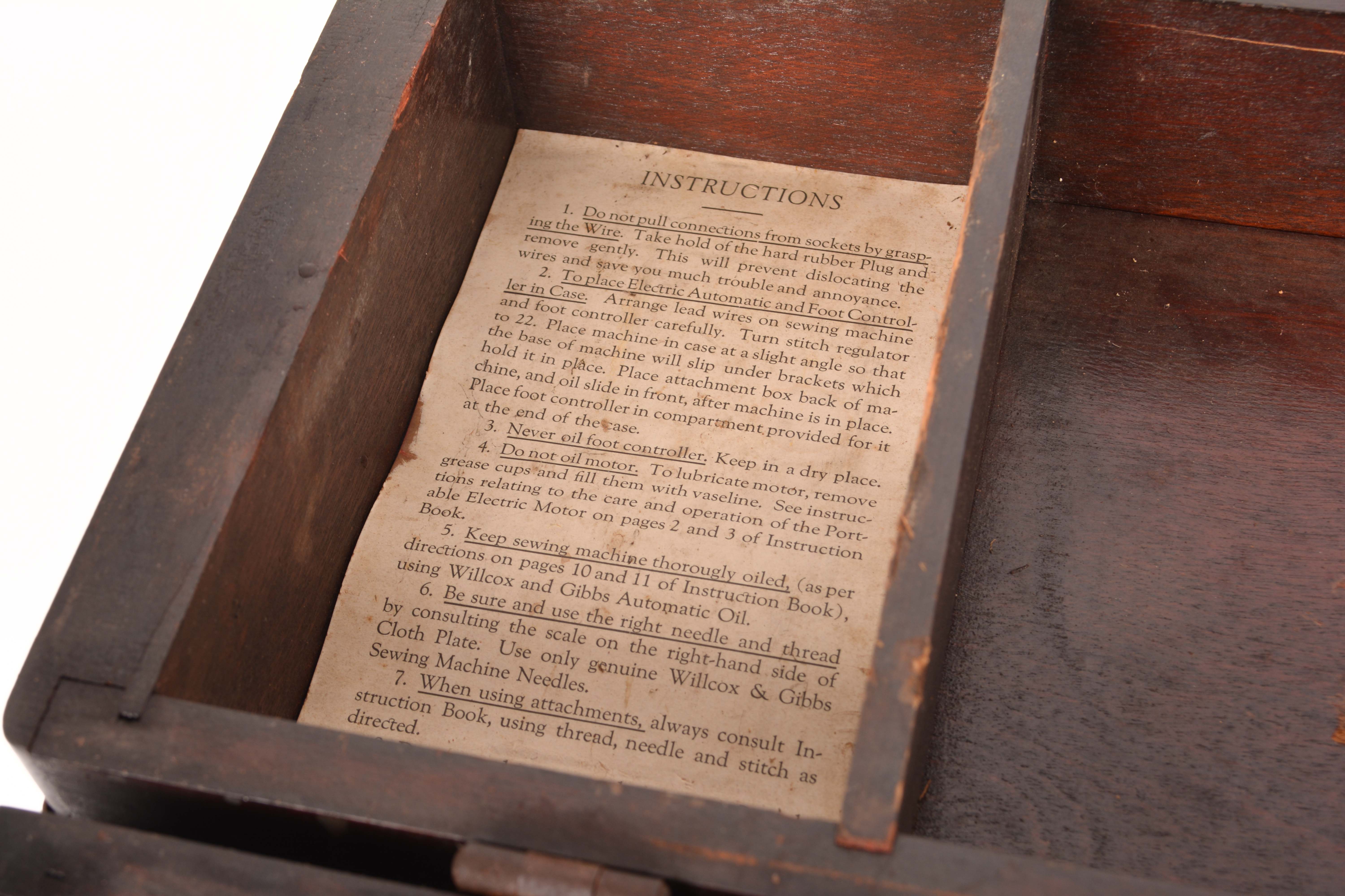 Antique Sewing Machine Chest by Wilcox & Gibbs