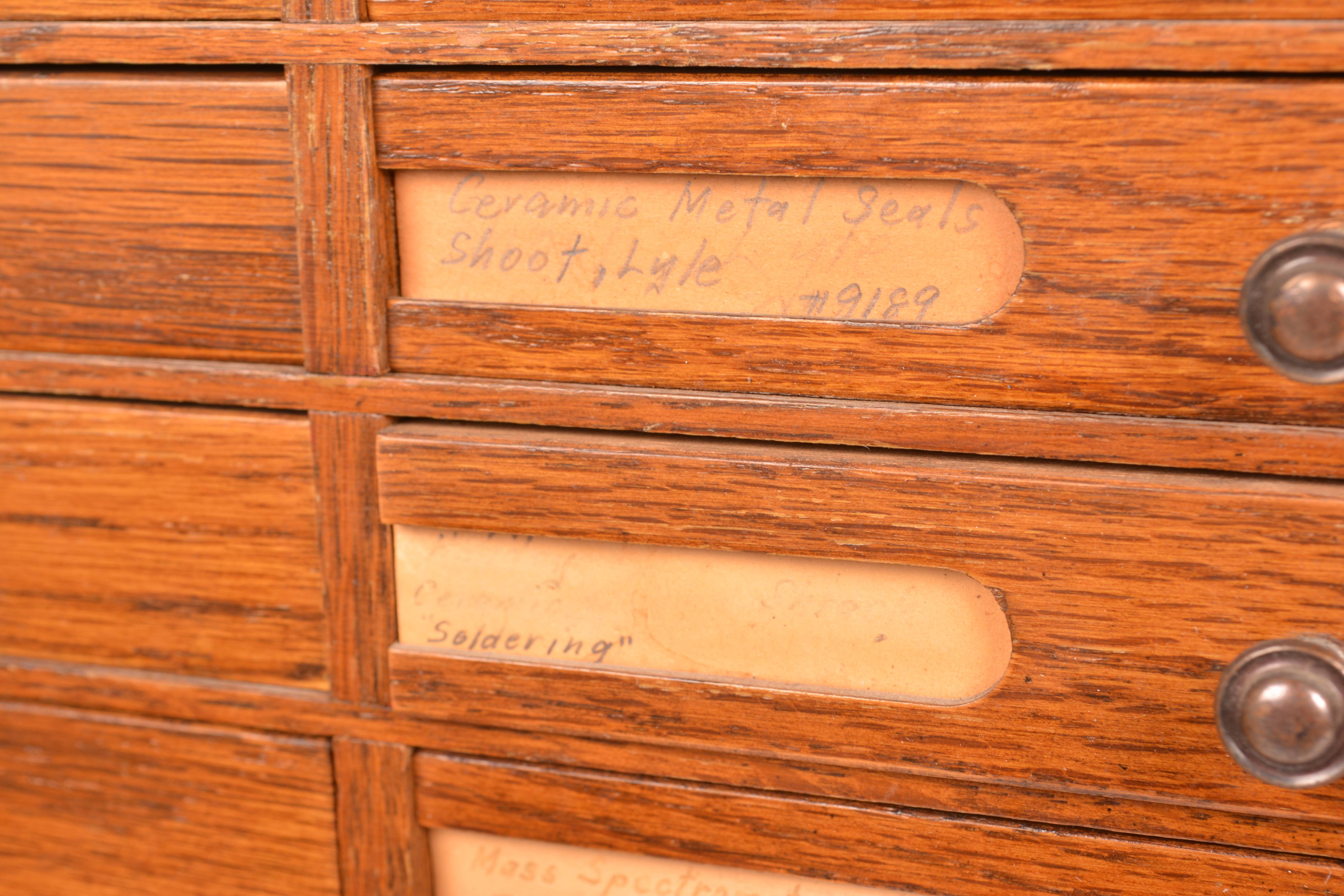 Vintage Oak Multi-Drawer Tool Chest by J. H. Rosberg Mfg. Co.