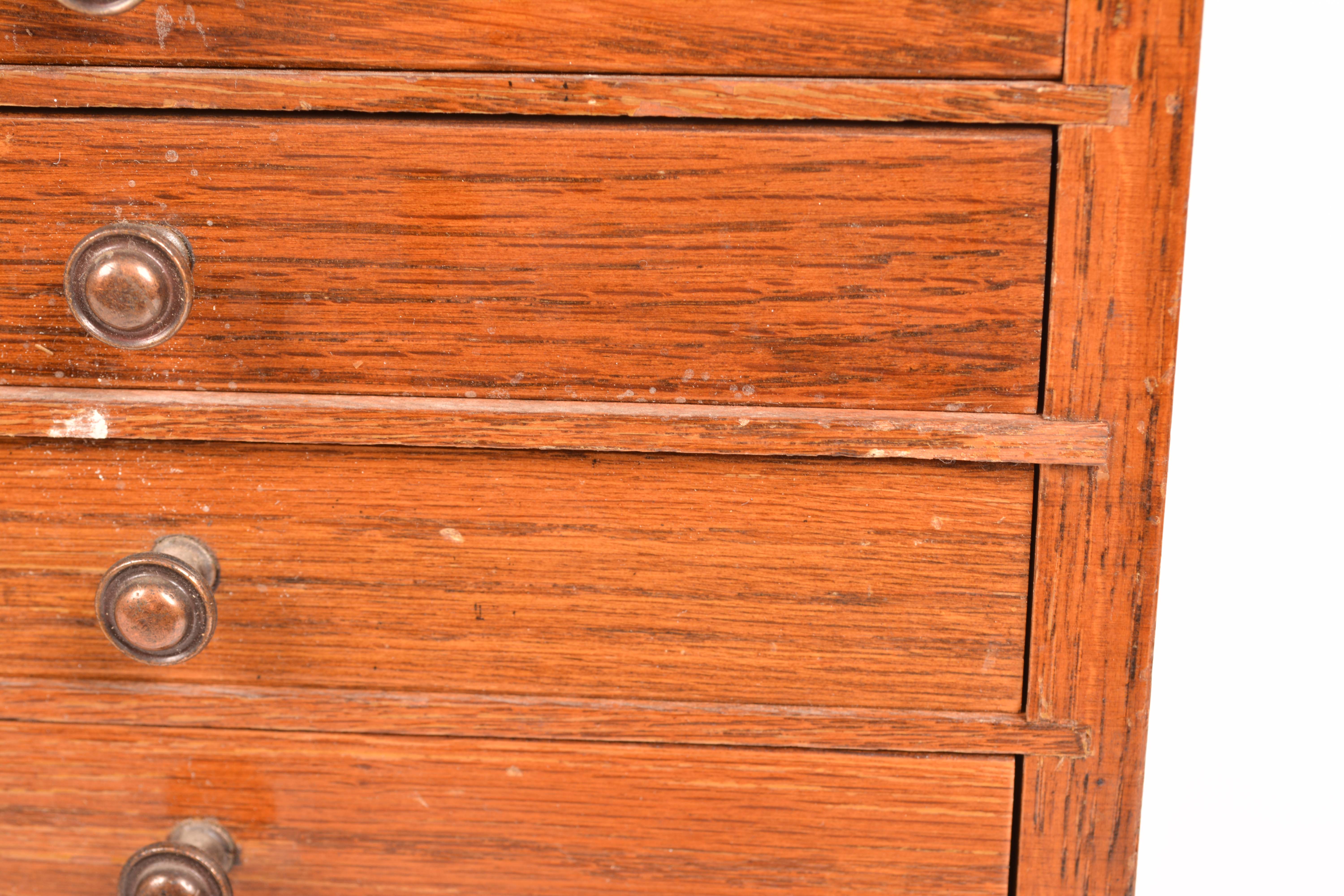 Vintage Oak Multi-Drawer Tool Chest by J. H. Rosberg Mfg. Co.