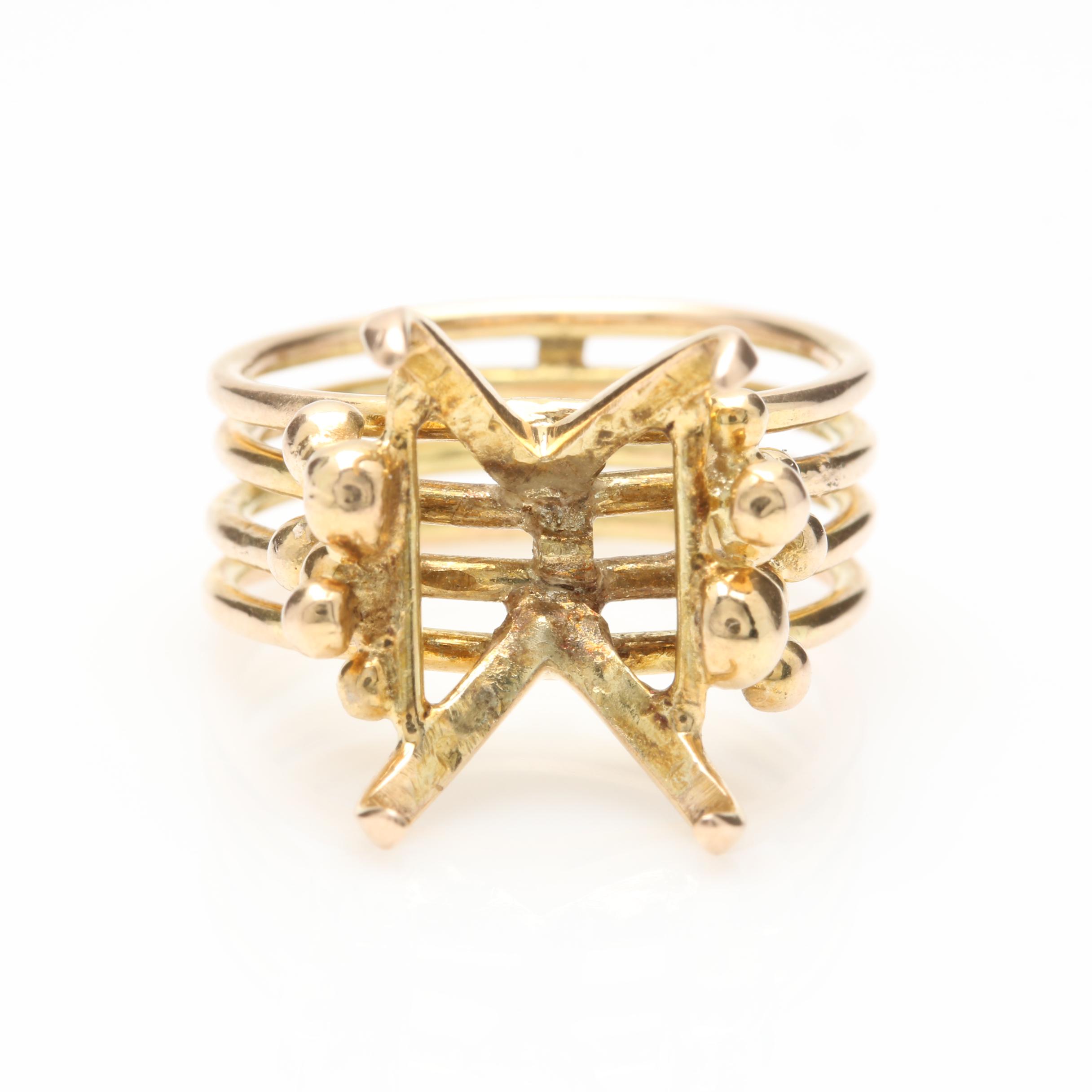 14K Yellow Gold Ring Mount