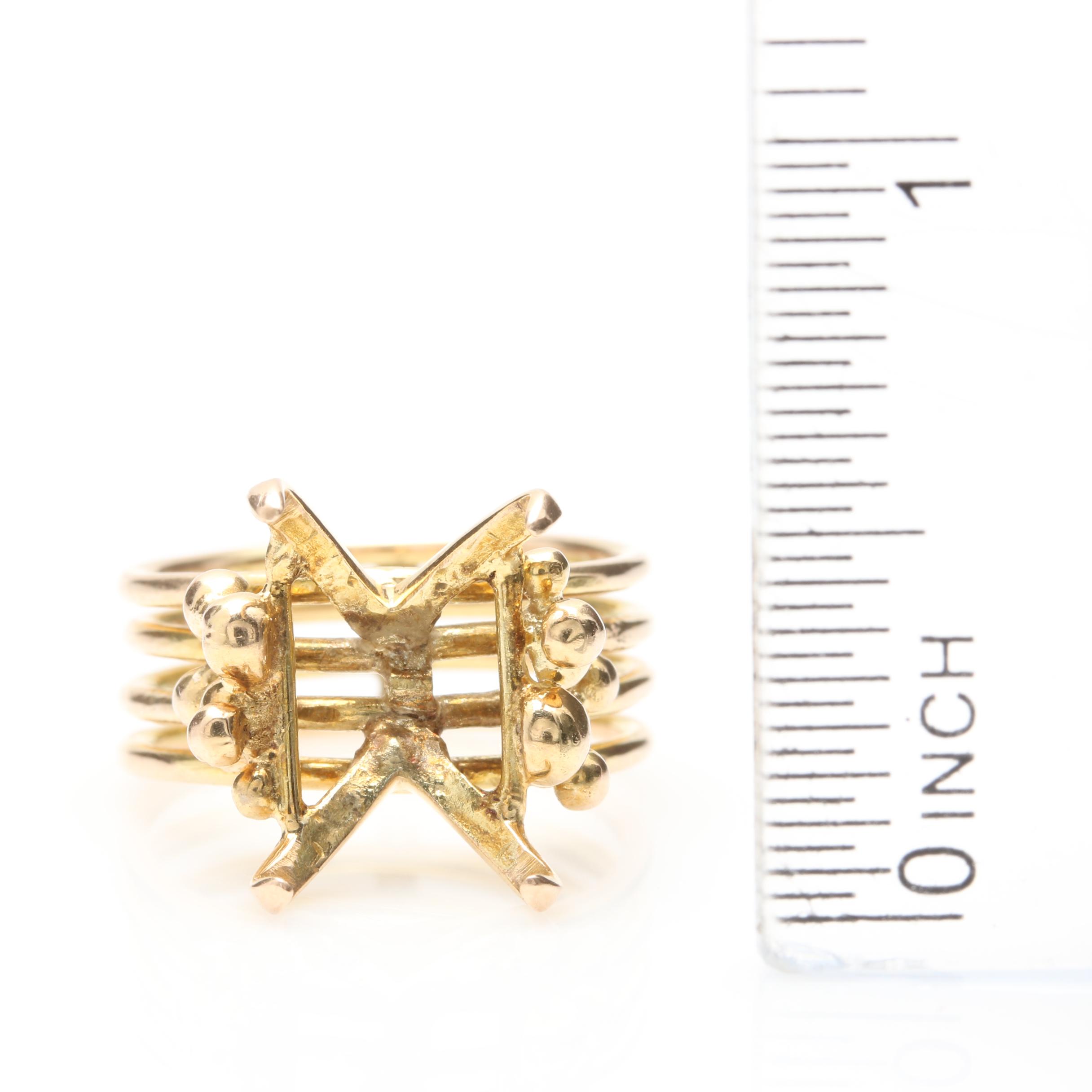 14K Yellow Gold Ring Mount