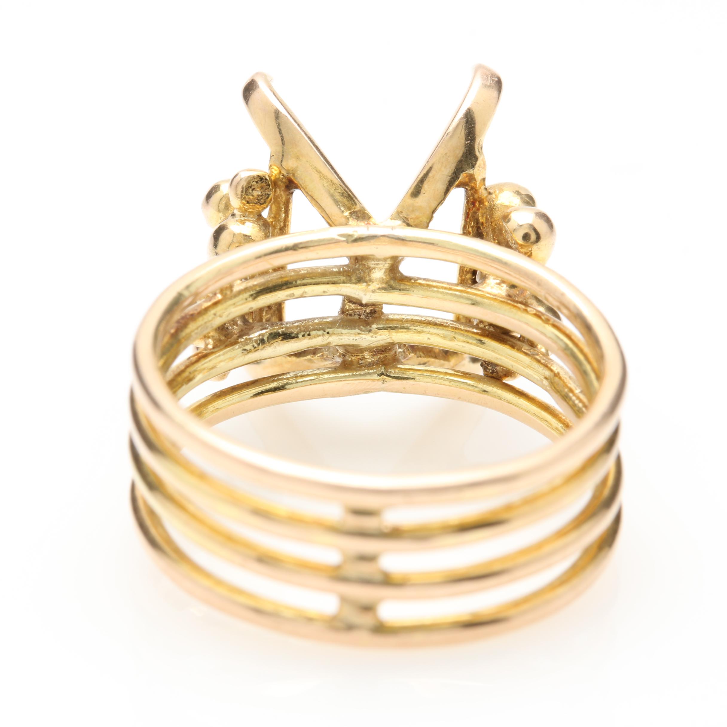 14K Yellow Gold Ring Mount