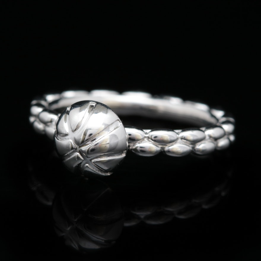 Sterling Silver Basketball Ring