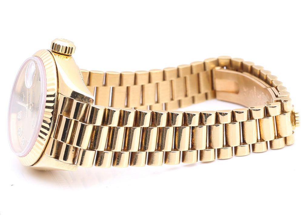 Rolex Oyster Perpetual Datejust 18K Yellow Gold and Diamond Watch