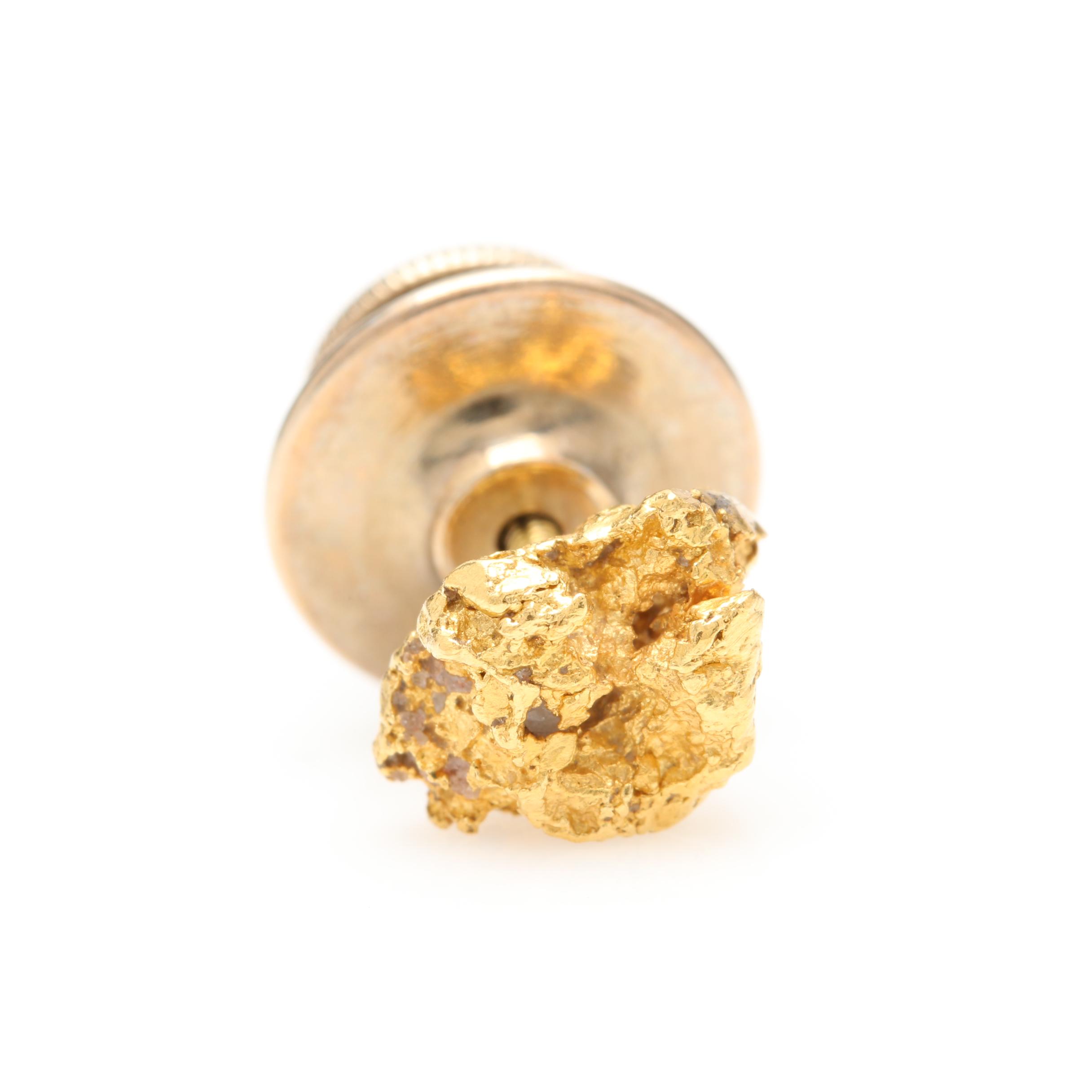 14K Yellow Gold "Nugget" Tie Tack