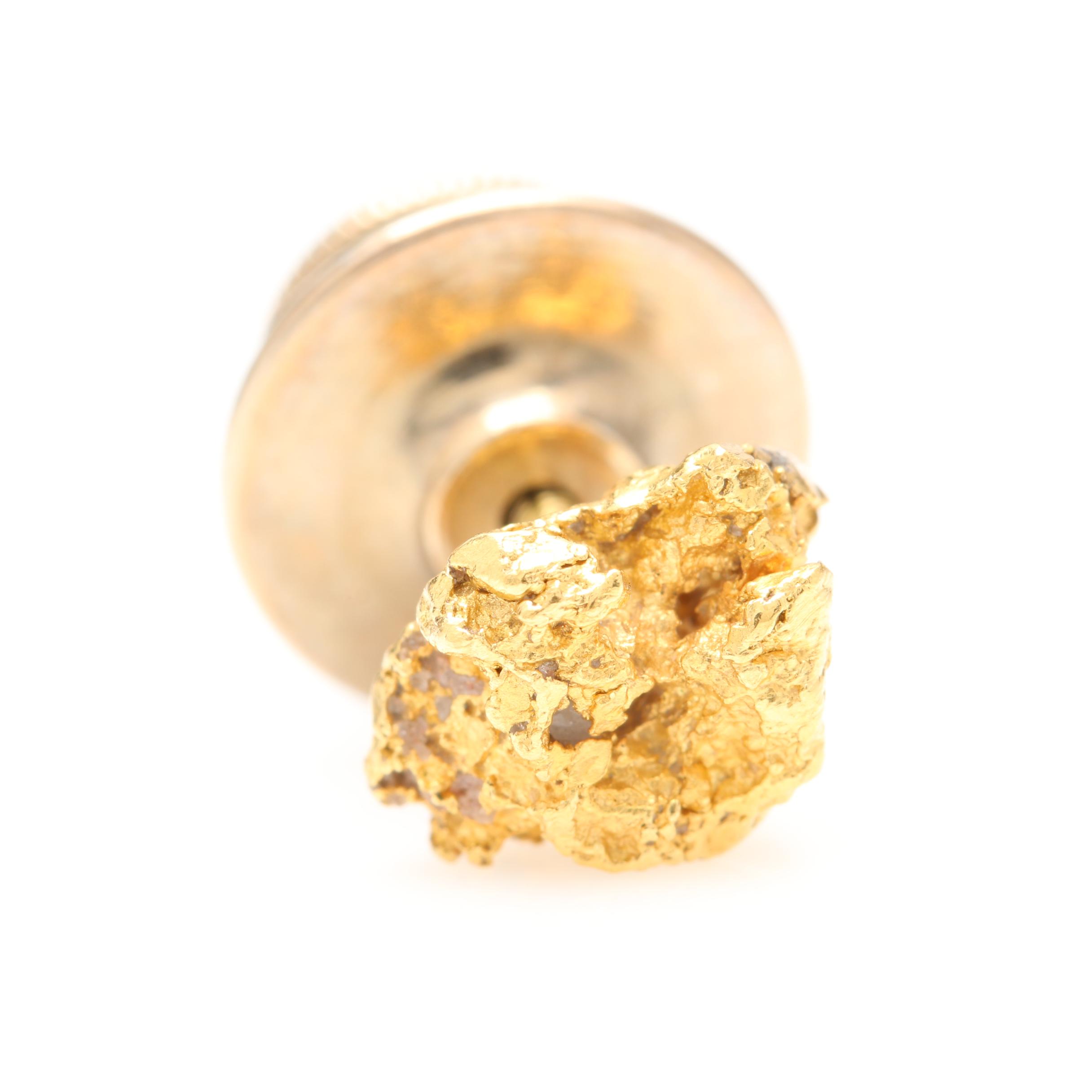 14K Yellow Gold "Nugget" Tie Tack