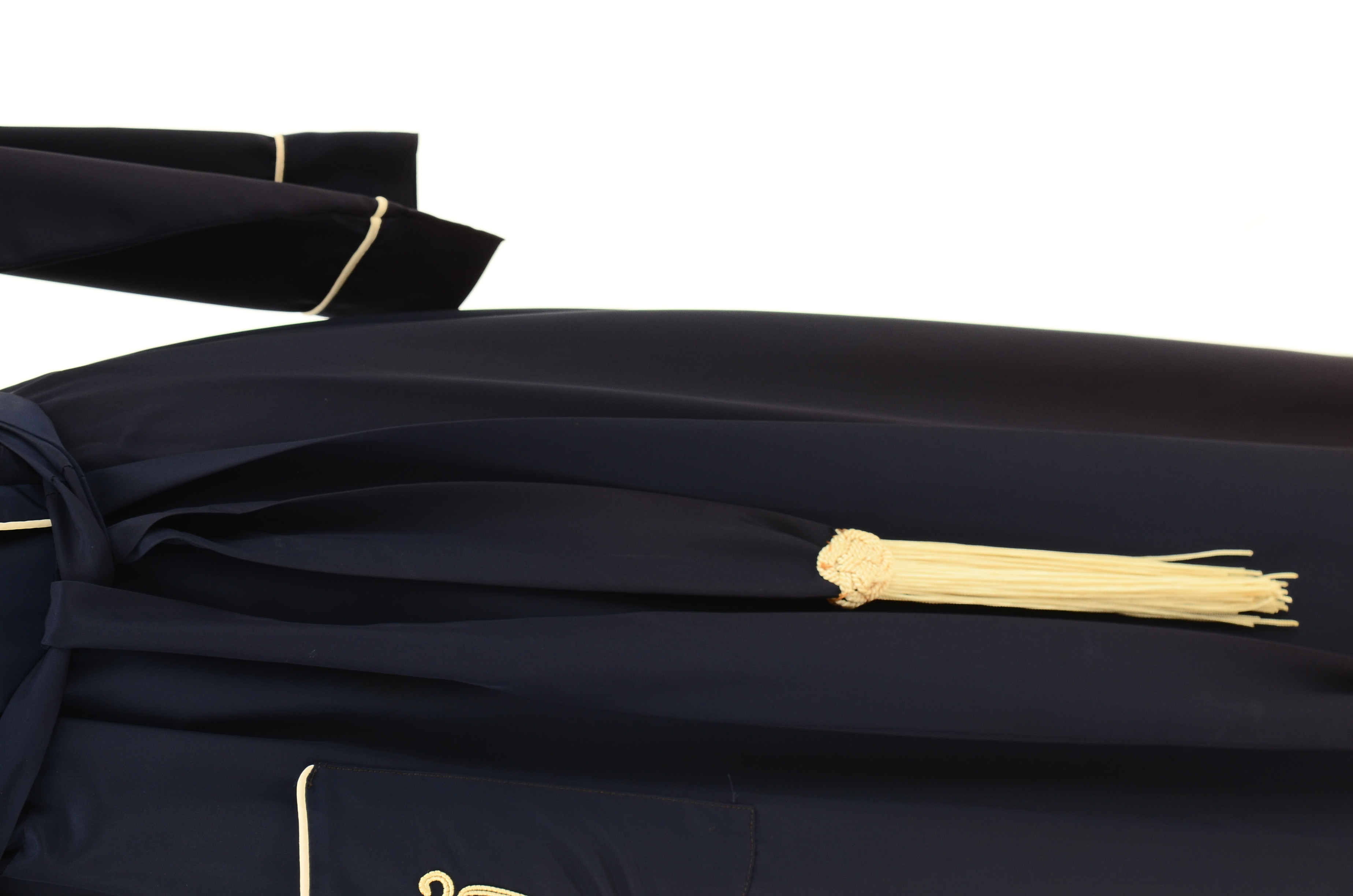 Vintage Embroidered Navy Robe