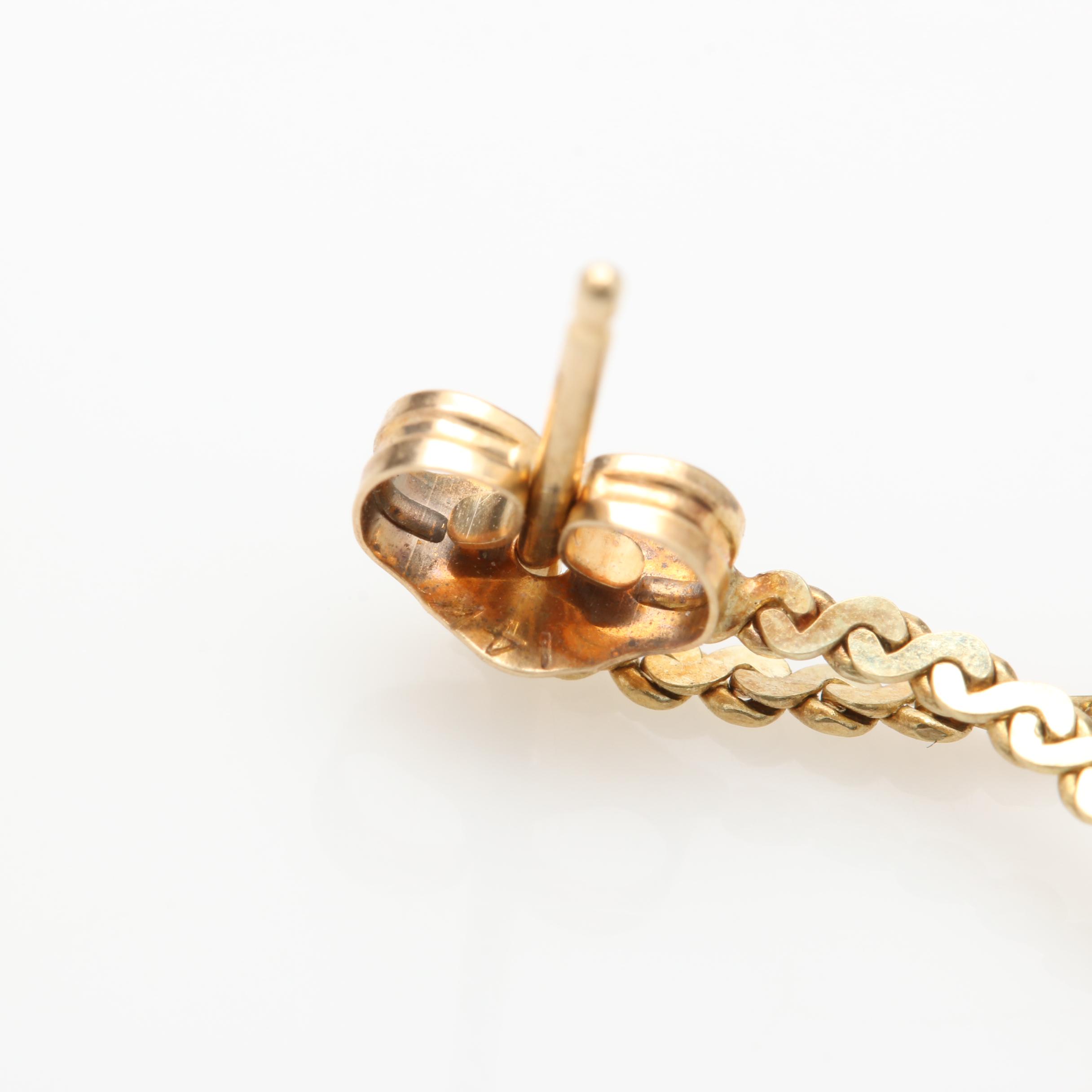 10K and 14K Yellow Gold Scrap Jewelry Including Glass Accent