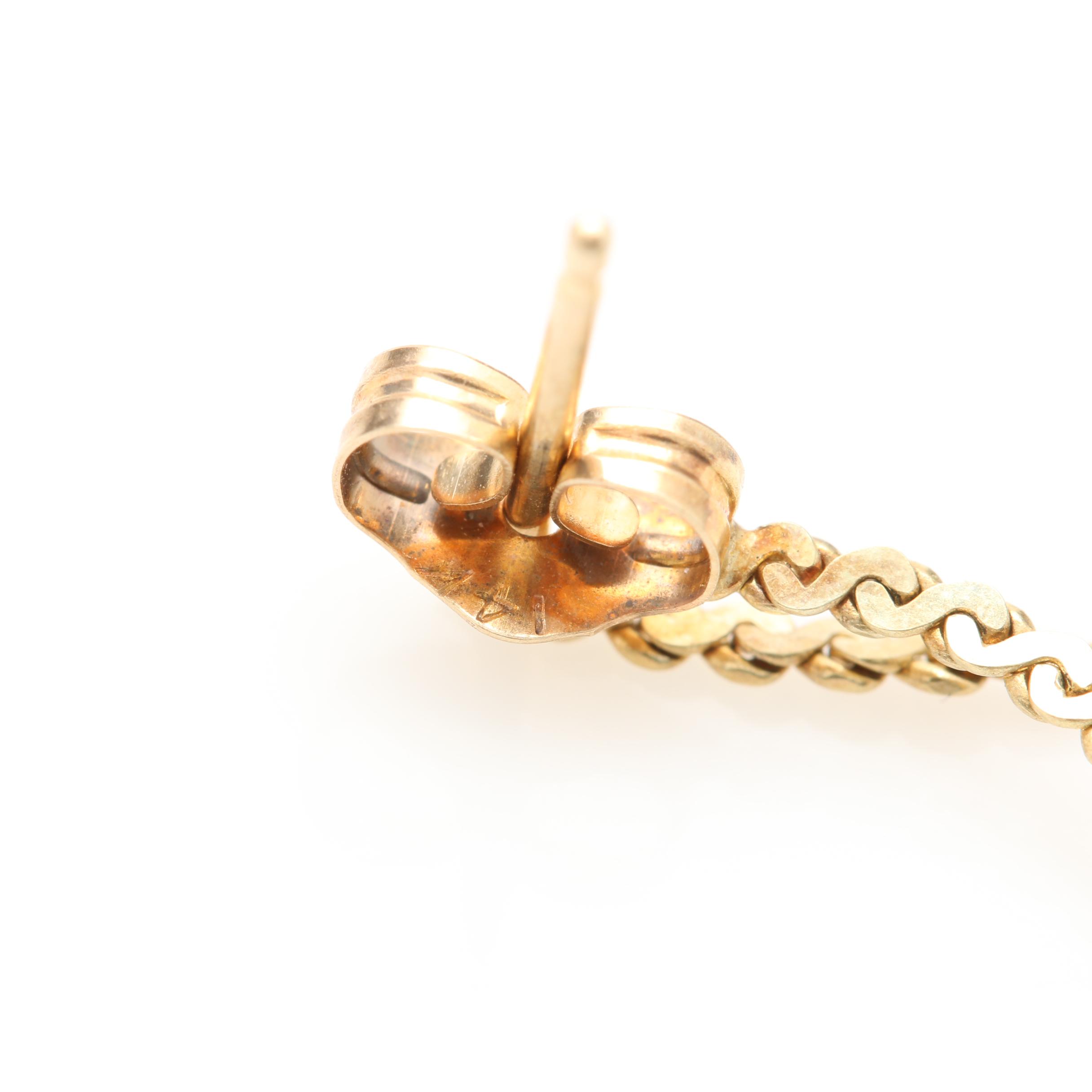 10K and 14K Yellow Gold Scrap Jewelry Including Glass Accent