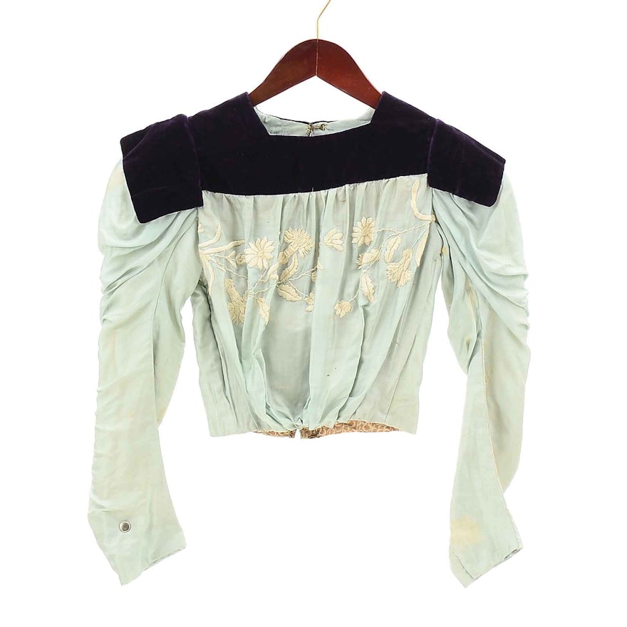 Antique Silk and Velvet Top