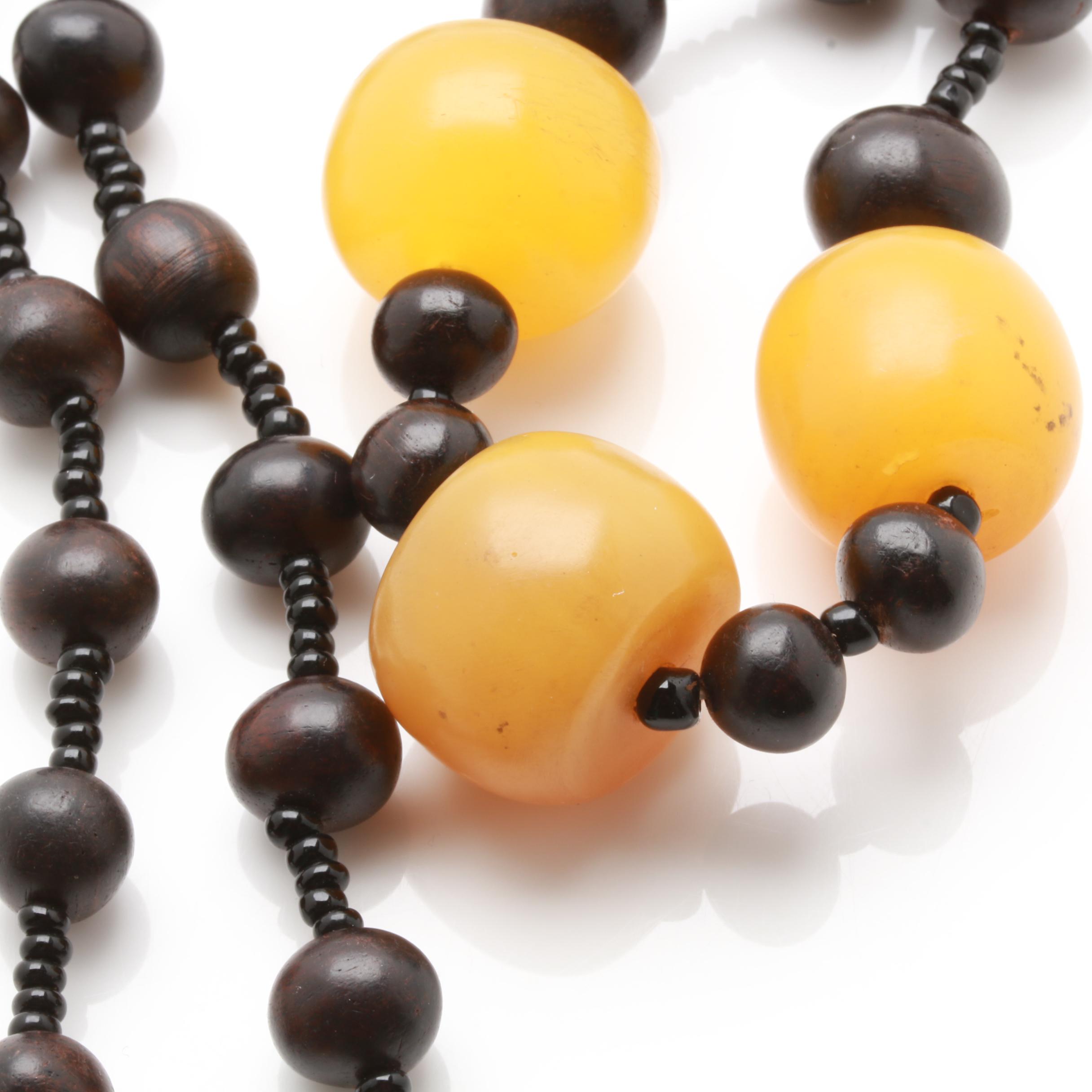 Guatemalan Chachal Milagro and Copal and Seed Necklaces