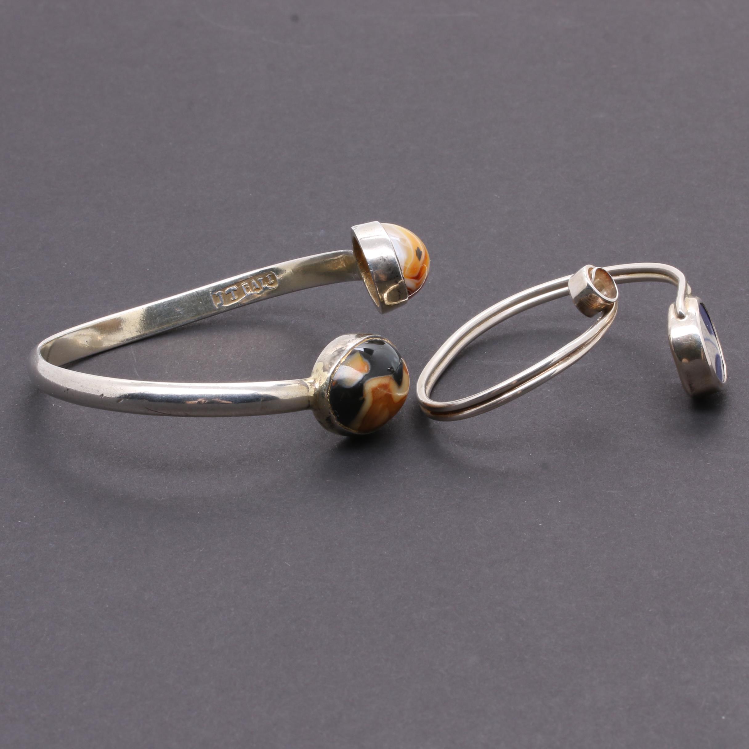 Sterling Silver Gemstone Jewelry Assortment Including Agate