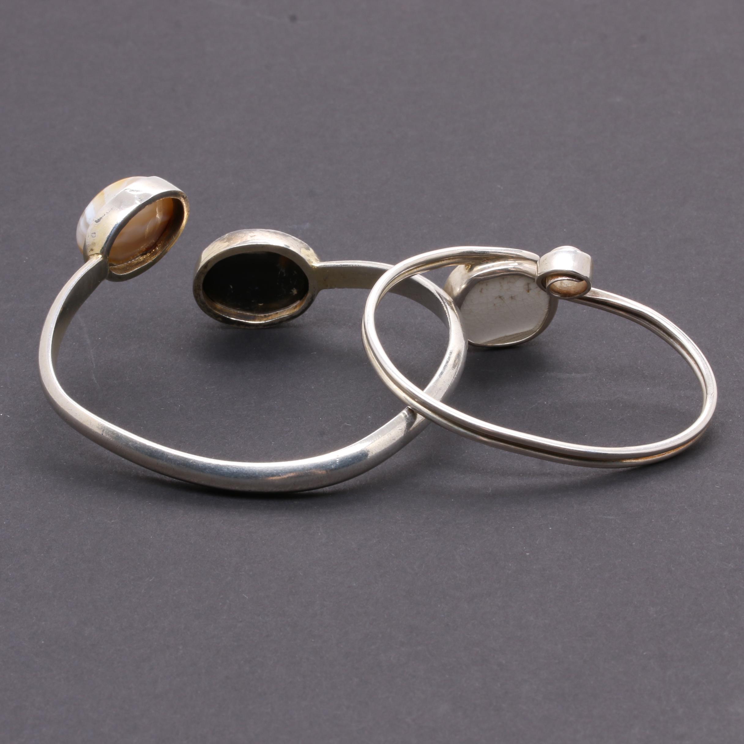 Sterling Silver Gemstone Jewelry Assortment Including Agate