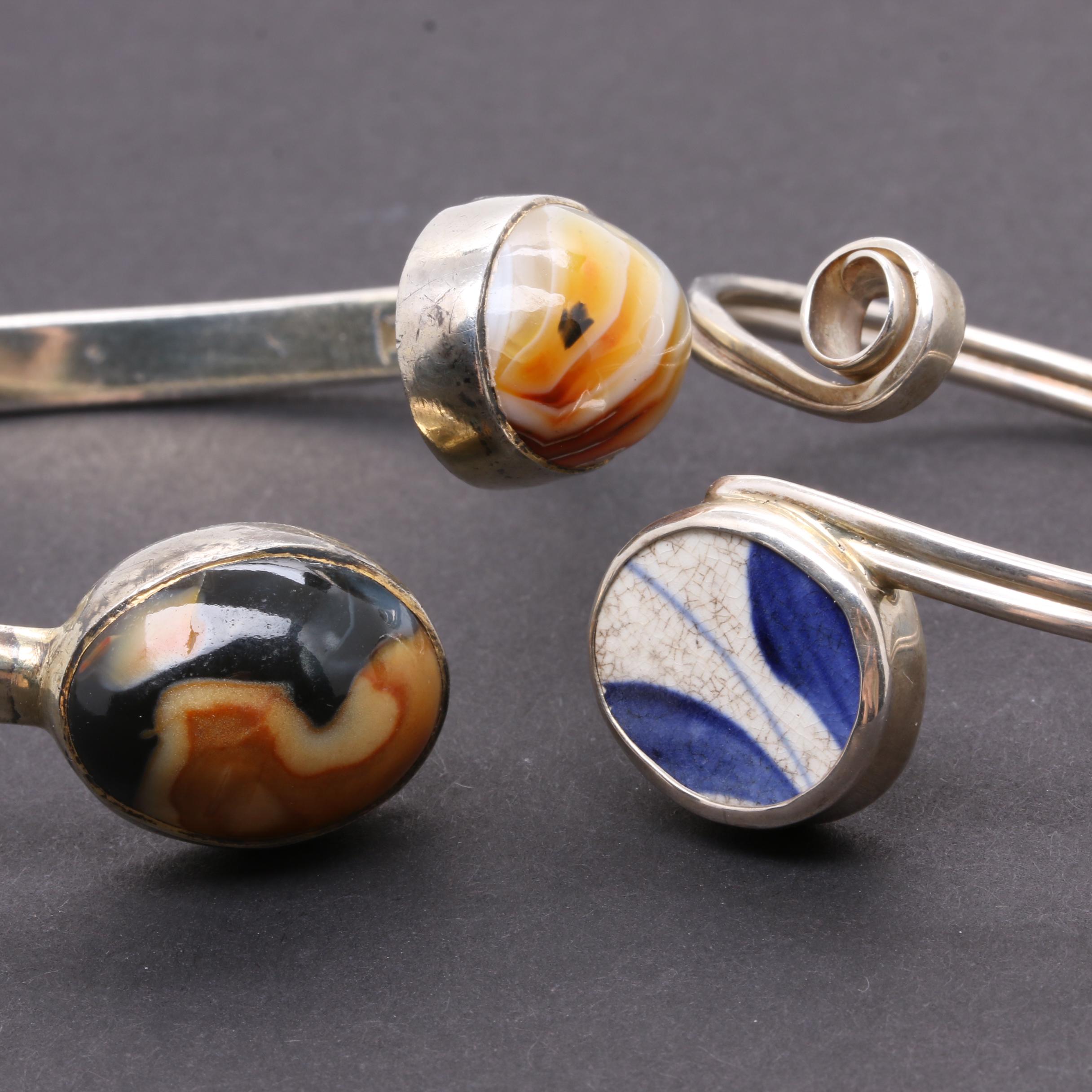 Sterling Silver Gemstone Jewelry Assortment Including Agate