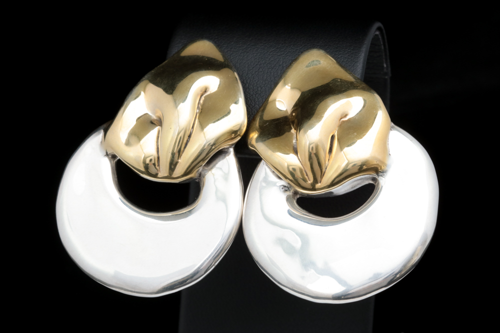 Versano Two-Tone Sterling Silver Clip On Earrings