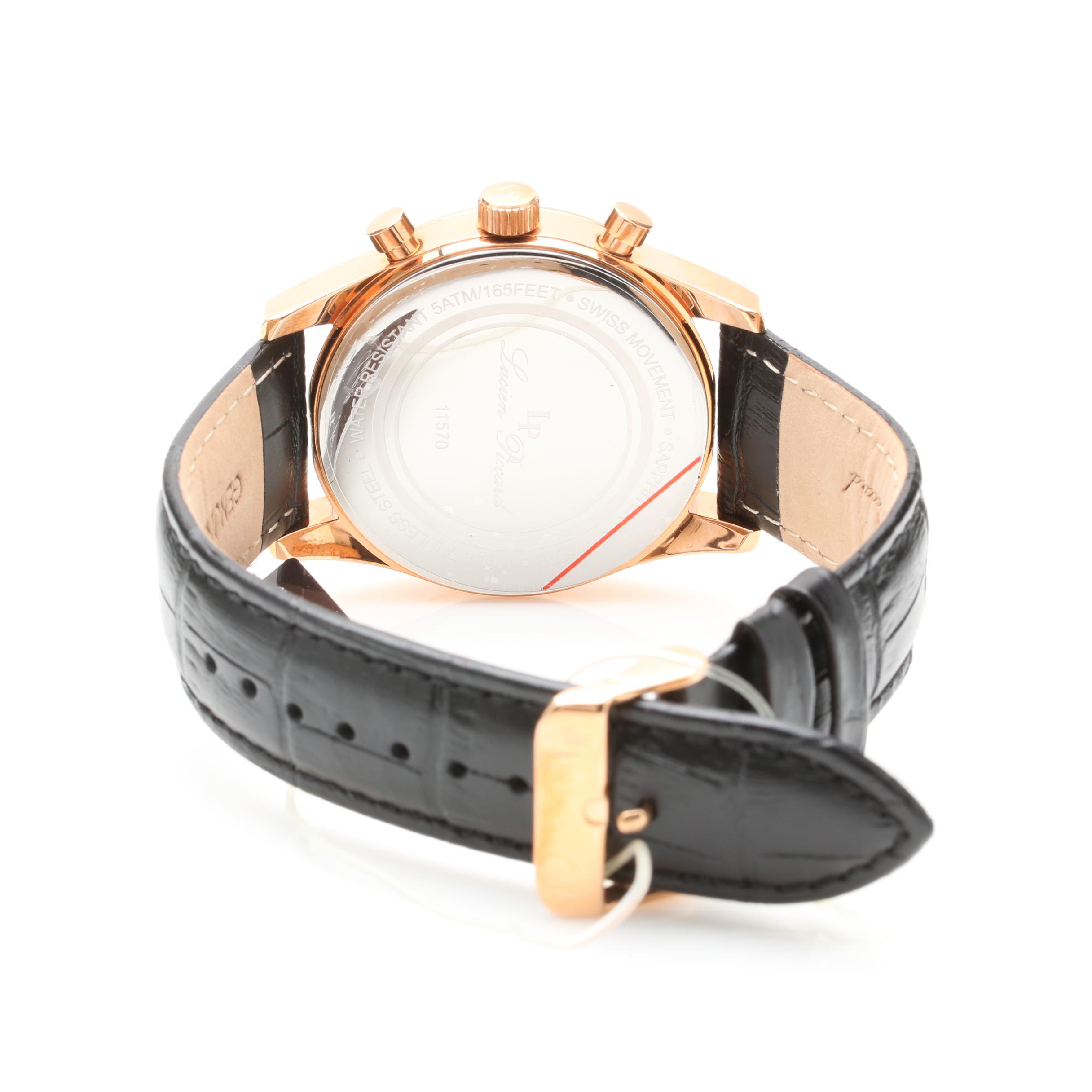 Lucien Piccard Stainless Steel and Leather Analog Watch