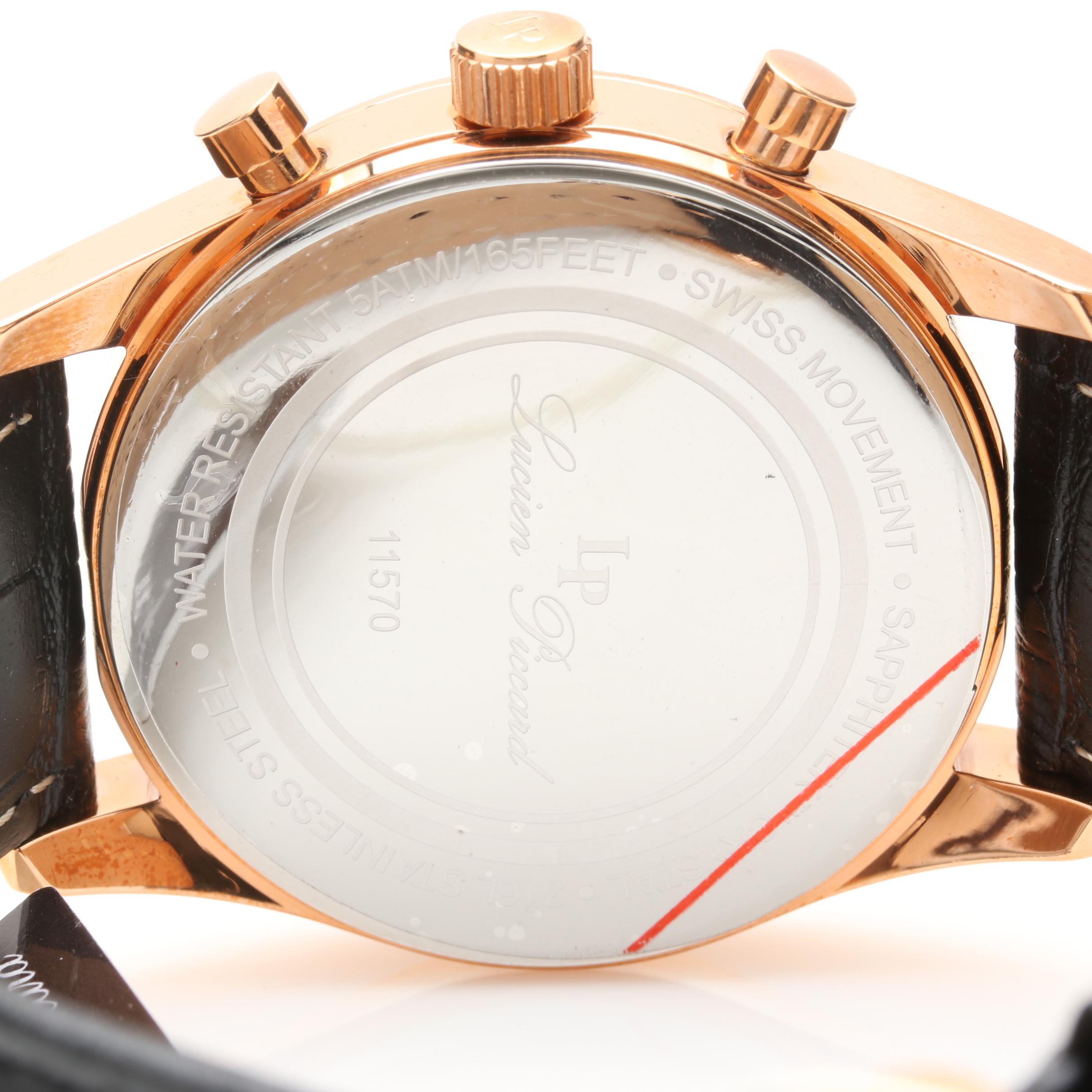 Lucien Piccard Stainless Steel and Leather Analog Watch