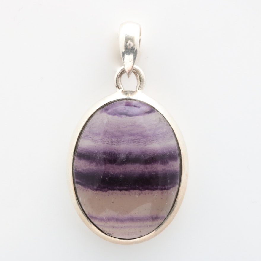 Sterling Silver and Dyed Quartz Pendant