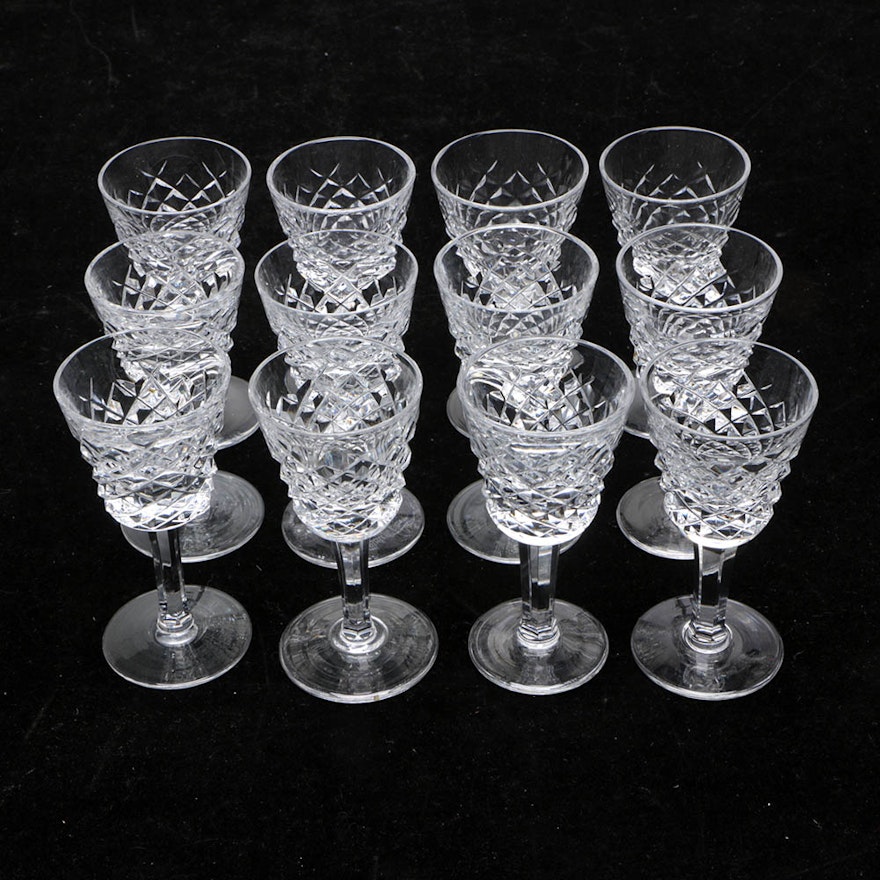 Twelve Waterford Crystal "Alana" Cordial Glasses