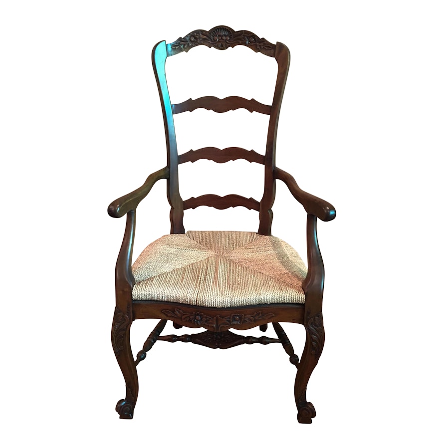 Walnut French Country Style Armchair