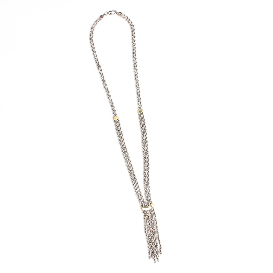 Michael Anthony Sterling Silver and 10K Yellow Gold Necklace
