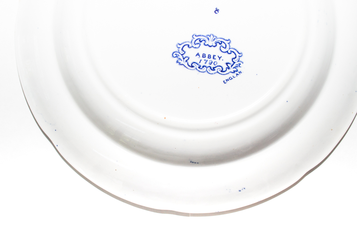 Vintage George Jones & Sons "Abbey 1790" English Flow Blue Dinnerware