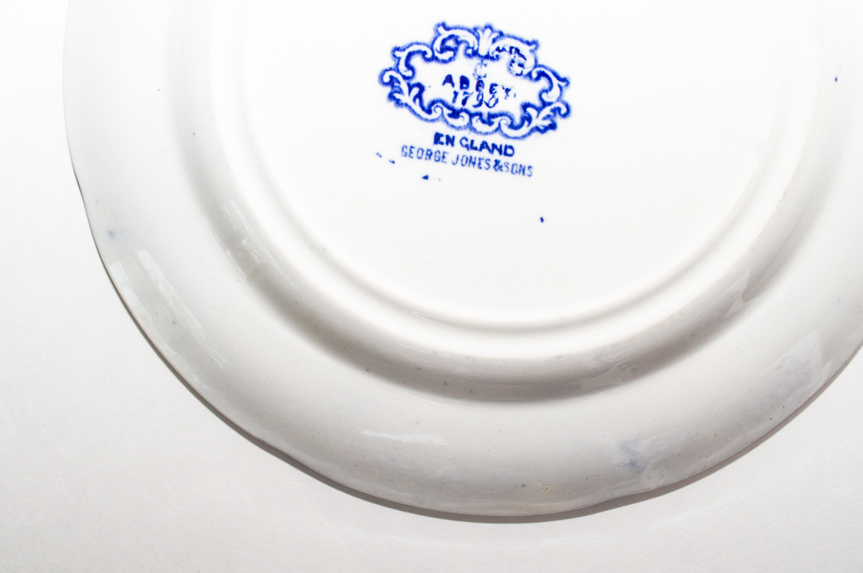 Vintage George Jones & Sons "Abbey 1790" English Flow Blue Dinnerware