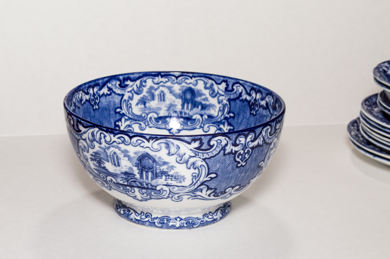 Vintage George Jones & Sons "Abbey 1790" English Flow Blue Dinnerware