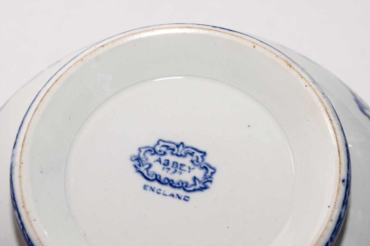 Vintage George Jones & Sons "Abbey 1790" English Flow Blue Dinnerware