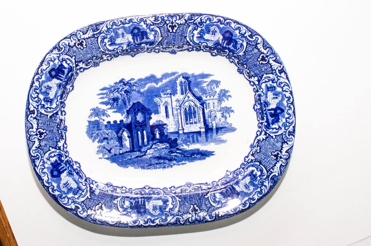 Vintage George Jones & Sons "Abbey 1790" English Flow Blue Dinnerware