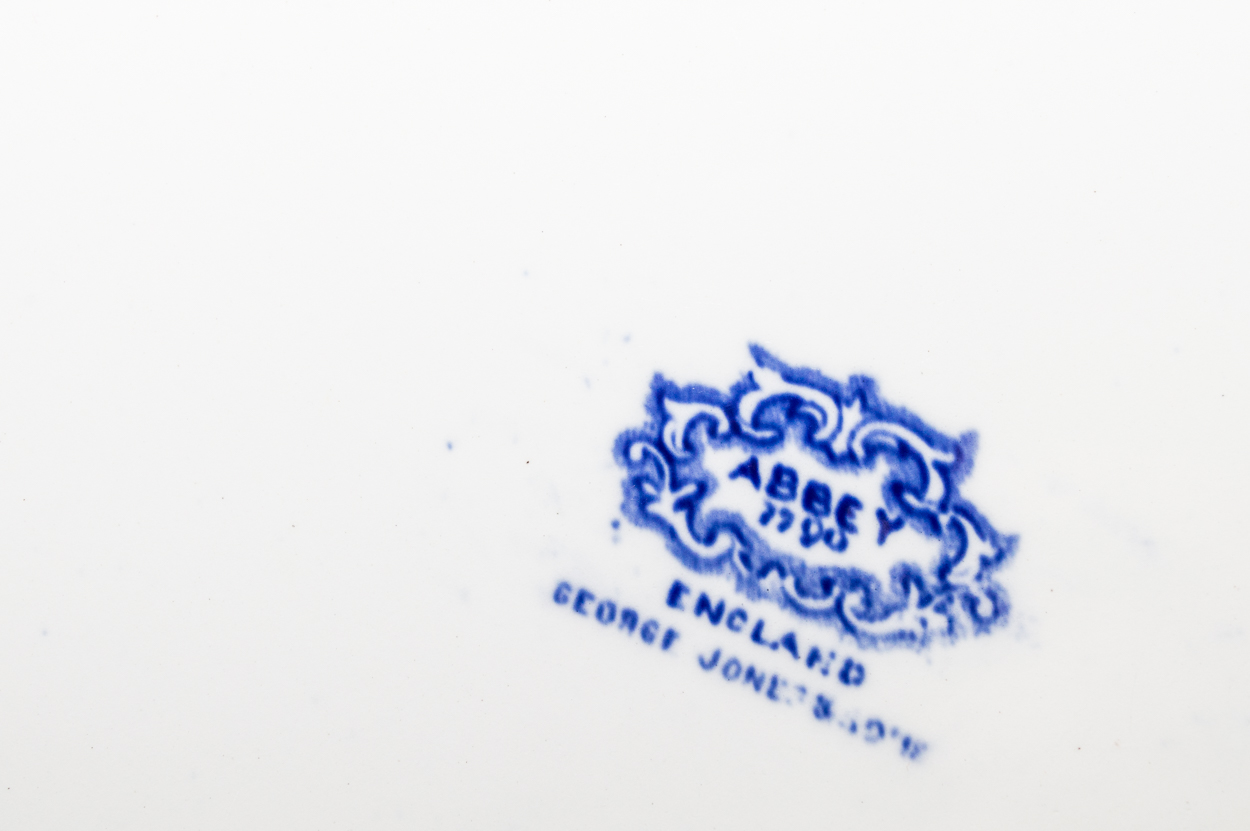 Vintage George Jones & Sons "Abbey 1790" English Flow Blue Dinnerware