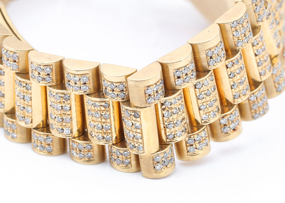 Rolex Oyster Perpetual Day-Date 18K Yellow Gold and 5.16 CTW Diamond Watch