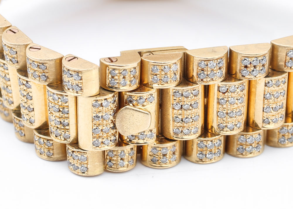 Rolex Oyster Perpetual Day-Date 18K Yellow Gold and 5.16 CTW Diamond Watch