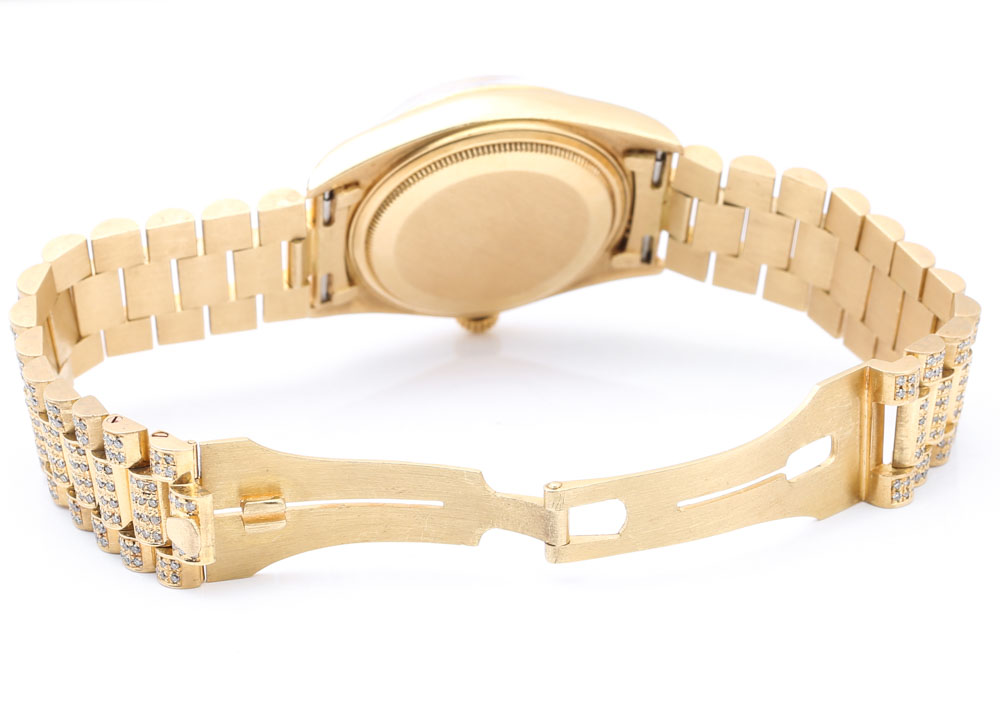 Rolex Oyster Perpetual Day-Date 18K Yellow Gold and 5.16 CTW Diamond Watch