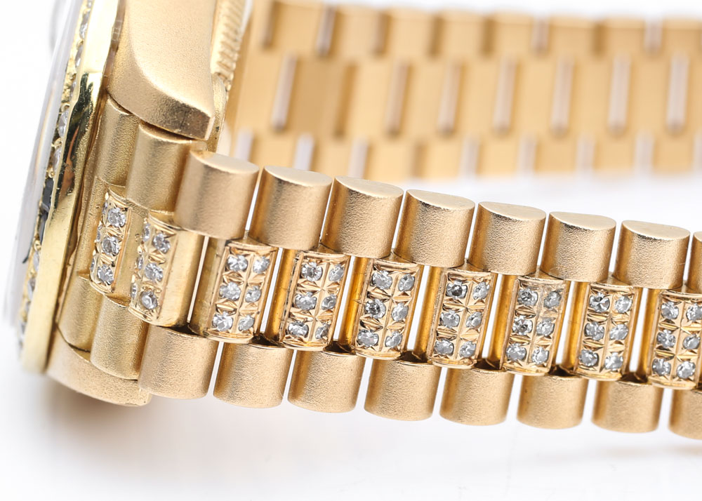 Rolex Oyster Perpetual Datejust 18K Gold 1.80 CTW Diamond & Sapphire Watch