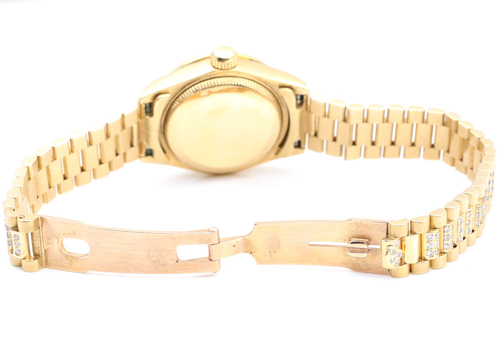 Rolex Oyster Perpetual Datejust 18K Gold 1.80 CTW Diamond & Sapphire Watch