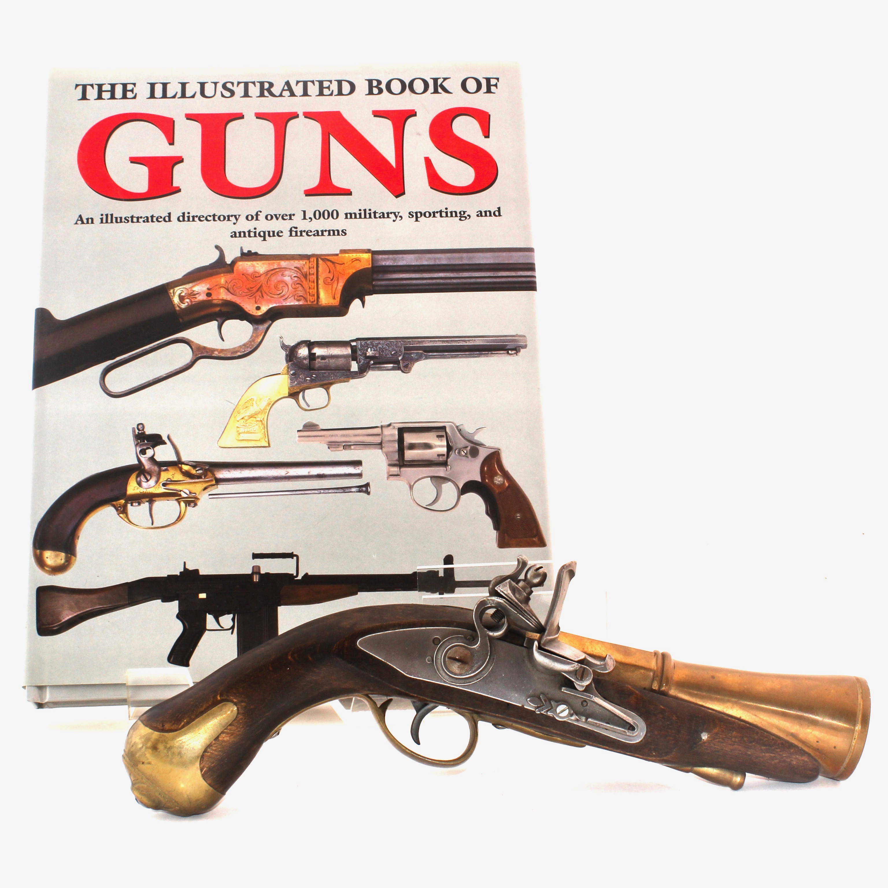 Flintlock Blunderbuss Pistol Replica and "Illustrated Book of Guns"