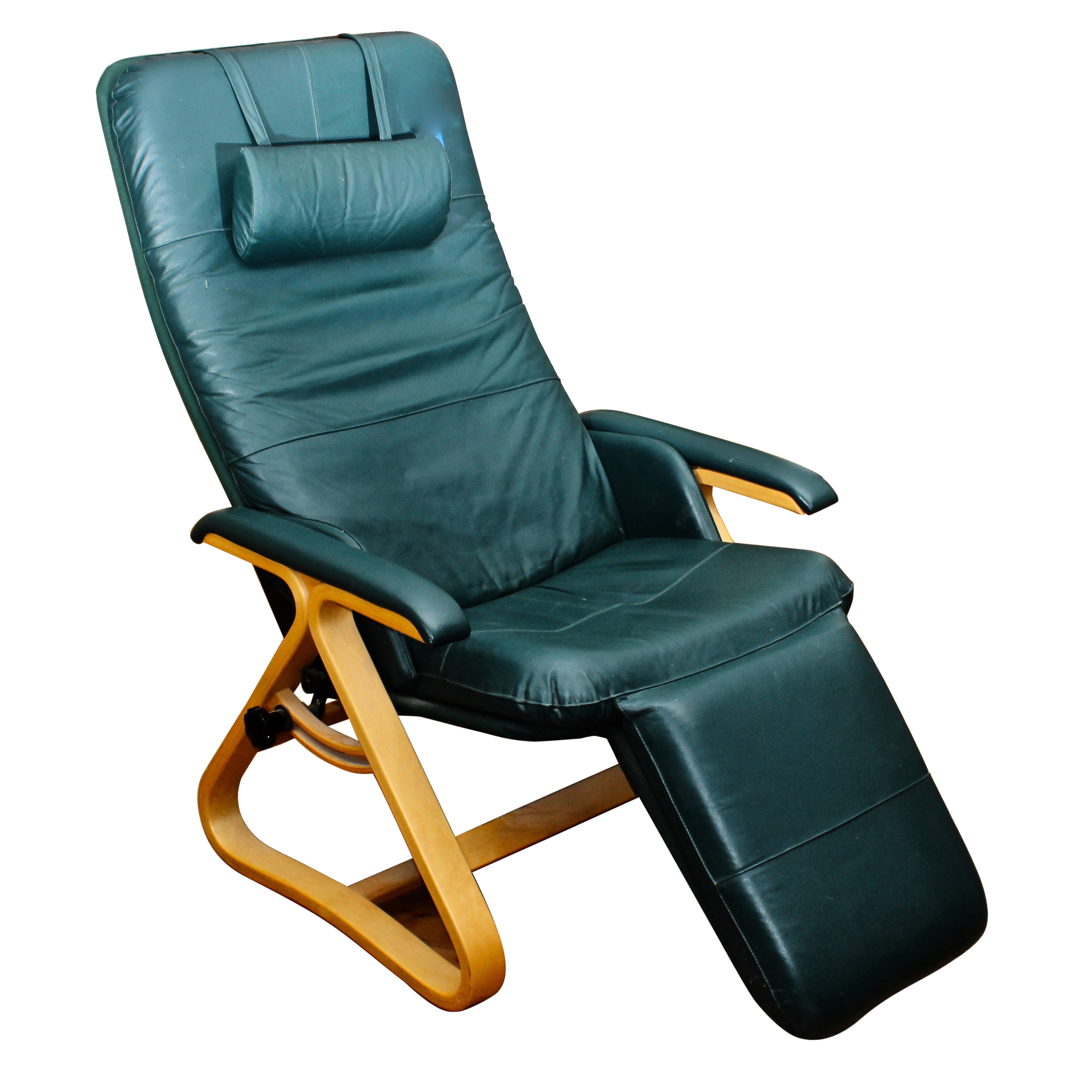"Backsaver" Zero Gravity Green Leather Recliner