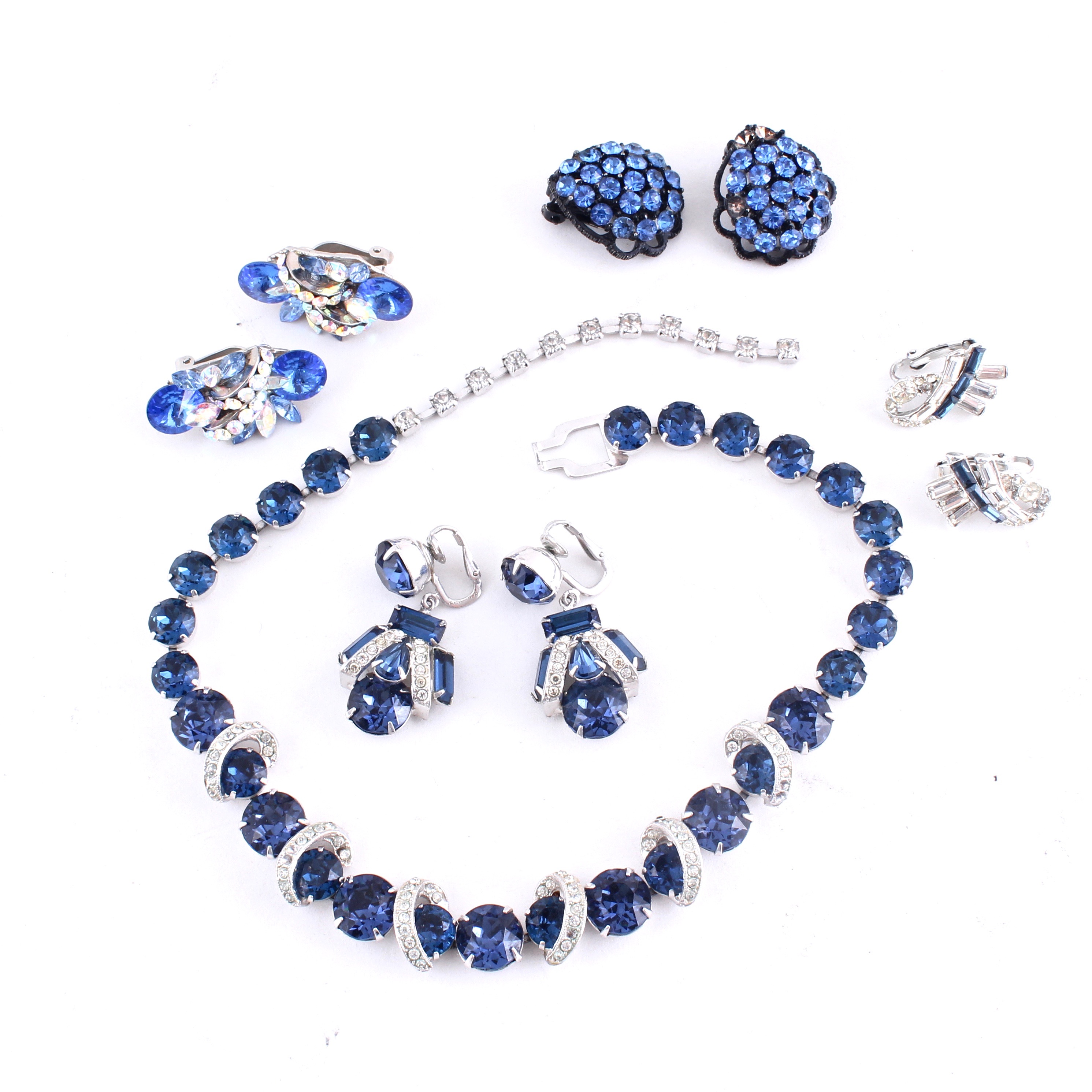 Assorted Dark Blue Rhinestone Jewelry