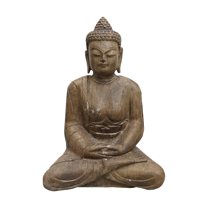 Stone Sitting Buddha Sculpture