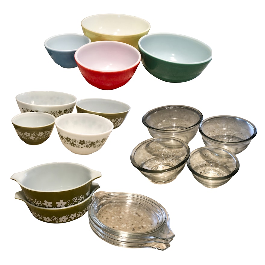 Vintage Pyrex and Hazel-Atlas Glass Mixing Bowls